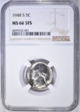 1948-S JEFFERSON NICKEL NGC MS-66 FS