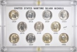 BU SILVER JEFF. WAR NICKEL SET IN PLASTIC HOLDER