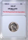 1956-D JEFFERSON NICKEL, TDCS SUPERB GEM BU