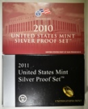 2010 & 11 U.S. SILVER PROOF SETS