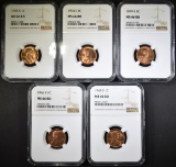 1944-S, 46-S, 49-S, 54-S, 55-S CENTS NGC MS-66RD
