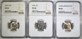 1938-D, 40 & 42-S JEFFERSON NICKELS, NGC MS-66