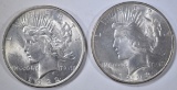 1922 & 23 PEACE DOLLARS, CH BU