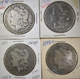 1888-O, 89, 90 & 98-S CIRC MORGAN DOLLARS