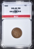 1865 INDIAN CENT  BGC GEM BU RB