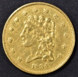 1834 $2.5 GOLD CLASSIC HEAD CH XF/AU