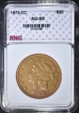 1872-CC $20 GOLD LIBERTY  RNG AU