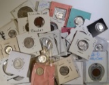 MIXED LOT, SILVER COINS, FOREIGN, MISC.