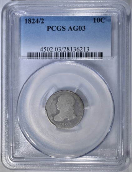 1824/2 BUST DIME PCGS AG-3