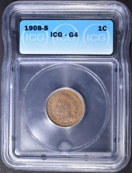 1908-S INDIAN CENT, ICG G-4