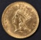 1862 $1 GOLD INDIAN PRINCESS  CH BU