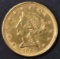 1857 $2.5 GOLD LIBERTY  CH BU