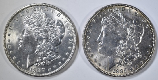 1887 & 89 MORGAN DOLLARS CH BU