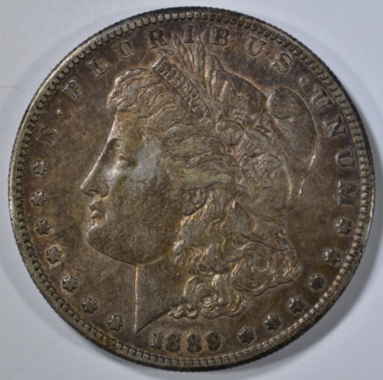 1889-S MORGAN DOLLAR XF/AU TONED