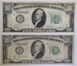(2) 1928 $10 FEDERAL RESERVE NOTES: