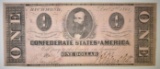 1862 $1 CONFEDERATE NOTE