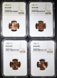 1984-P&D, 87-P&D LINCOLN CENTS, NGC MS-66 RED