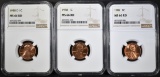 1987, 88-P&D LINCOLN CENTS, NGC MS-66 RED