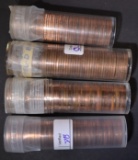 LOT OF 4 ROLLS- 3  LINCOLN CENTS & 1 ROOSEVELT DIM