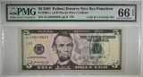2009 $5 FRN COIN & CURRENCY SET PMG 66 EPQ