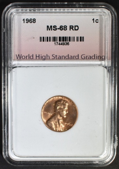 1968 LINCOLN CENT, WHSG SUPERB GEM BU+ RED