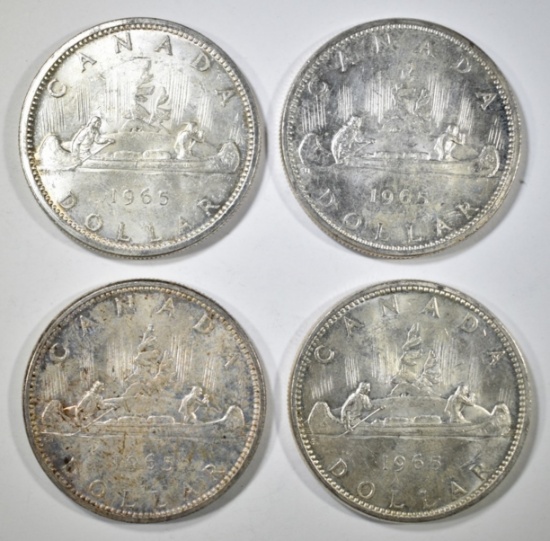 4-1965 CANADIAN SILVER DOLLARS