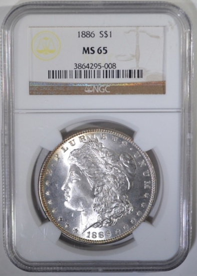 1886 MORGAN DOLLAR, NGC MS-65