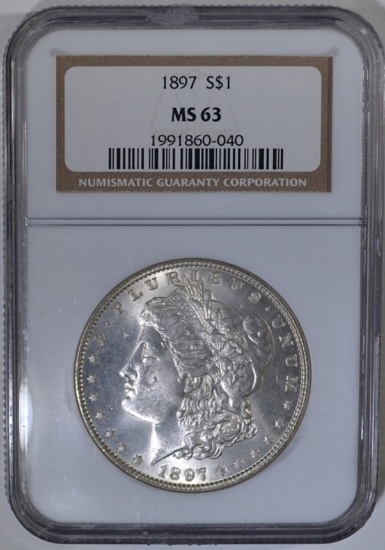 1897 MORGAN DOLLAR, NGC MS-63