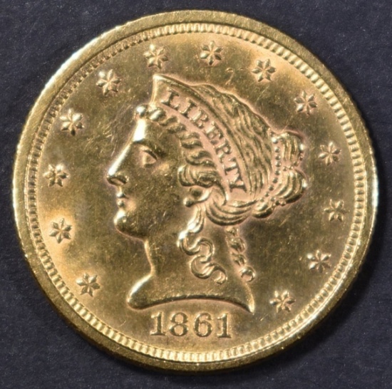1861 $2.5 GOLD LIBERTY CH BU