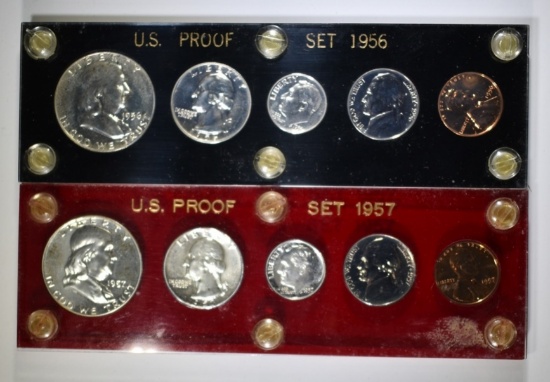 1956 & 1957 U.S. PROOF SETS IN PLASTIC