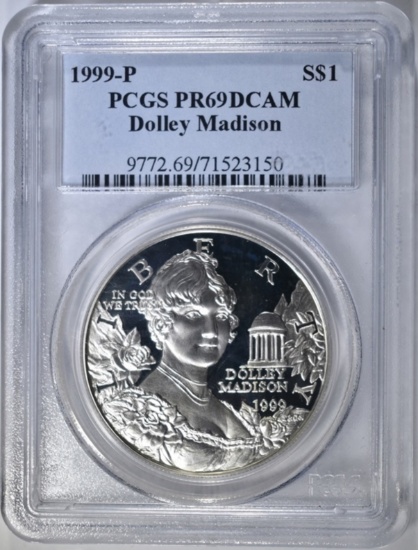 1999-P DOLLY MADISON $ PCGS PR-69 DCAM