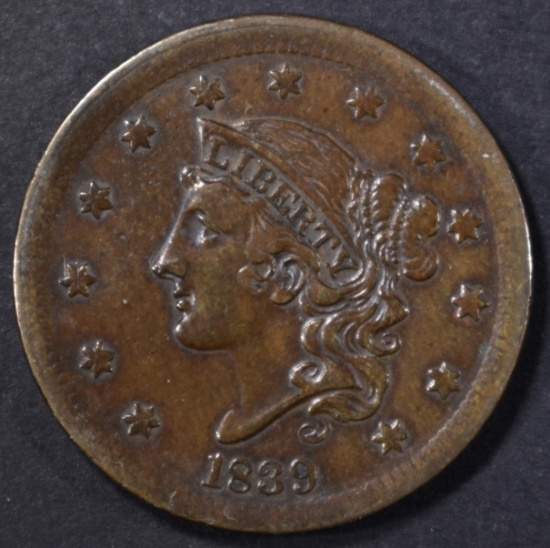 1839 LARGE CENT  SILLY HEAD  AU