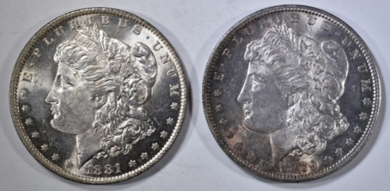 1879-S & 1881-O MORGAN DOLLARS CH BU