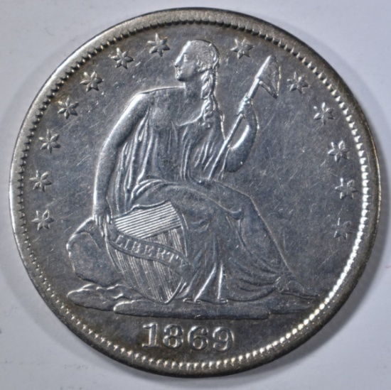 1869-S SEATED HALF DOLLAR  AU