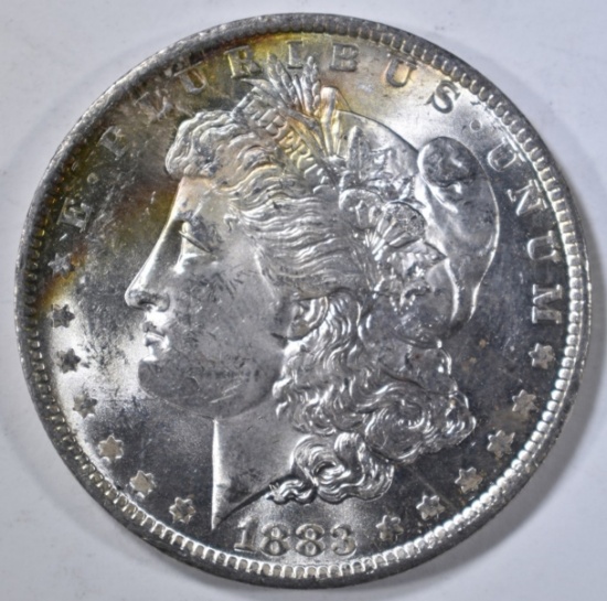 1883-O MORGAN DOLLAR CH BU RAINBOW