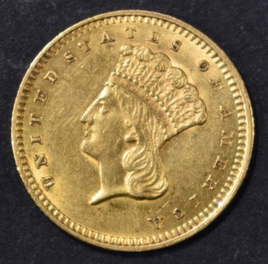 1859 $1 GOLD INDIAN PRINCESS  CH BU