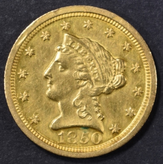 1850-O $2.5 GOLD LIBERTY  BU  OLD CLEANING