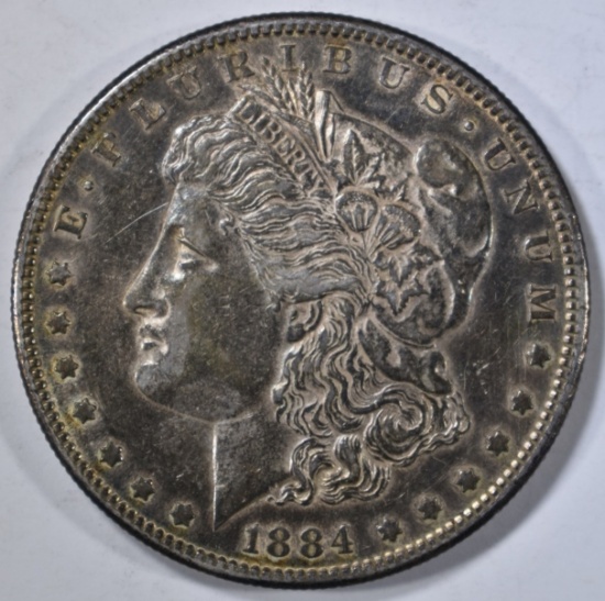 1884-S MORGAN DOLLAR AU