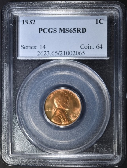 1932 LINCOLN CENT PCGS MS-65 RD