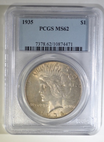 1935 PEACE DOLLAR PCGS MS-62