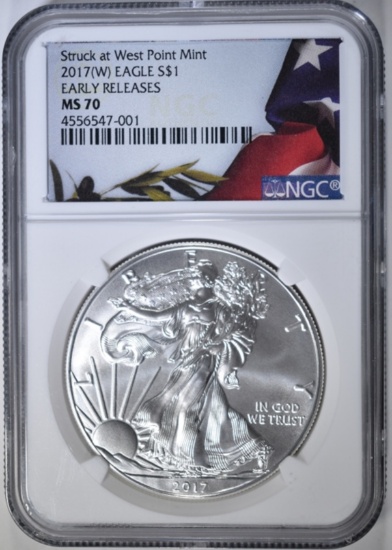2017 (W) SILVER EAGLE NGC MS-70 EARLY RELEASE