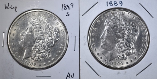 1889 BU & 1889-S AU MORGAN DOLLARS