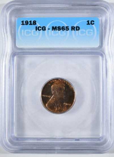 1918 LINCOLN CENT  ICG MS-65 RD