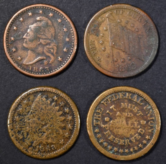 4-1863 CIVIL WAR TOKENS