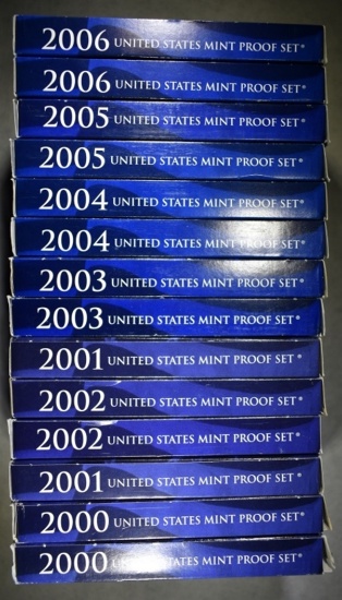 2-EACH 2000-2006 U.S. PROOF SETS