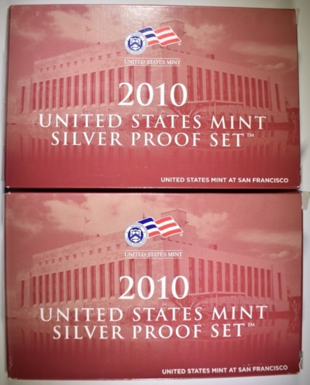 2-2010 U.S. SILVER PROOF SETS ORIG PACKAGING