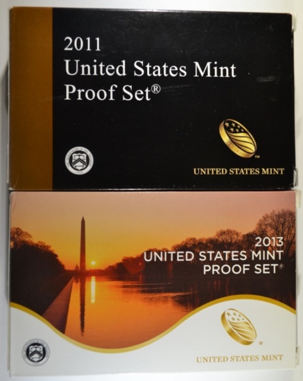 2011 & 2013 U.S. PROOF SETS