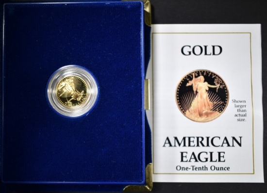 1990 PROOF 1/10th OUNCE GOLD EAGLE ORIG PACKAGING