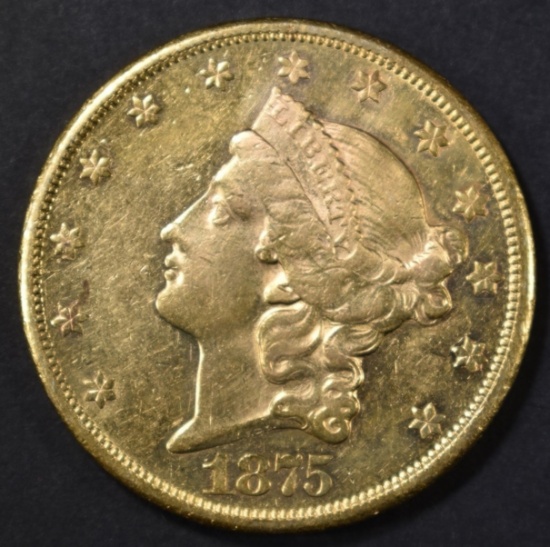1875-CC $20 GOLD LIBERTY CH AU