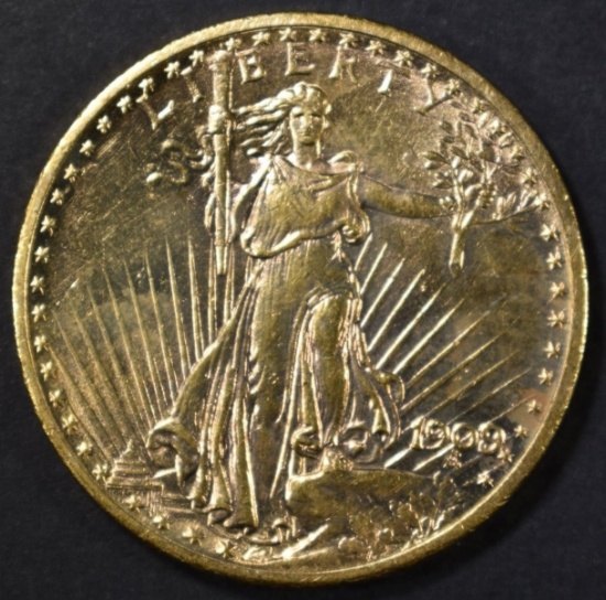 1909/8 $20 ST. GAUDENS GOLD  BU